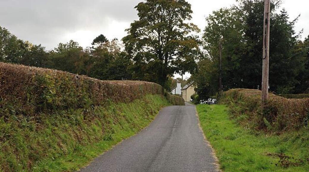 Minor road near Dolau-duon. Essentially serving the properties on the south side of the Afon Teifi between Llanybydder and Maesycrugiau.