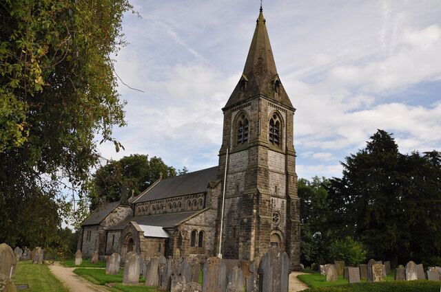 St Peter's parish church, Parwich, Derbyshire, seen from the northwest