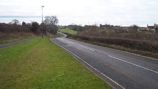 A632 Langwith. A632 road looking south west towards Upper Langwith