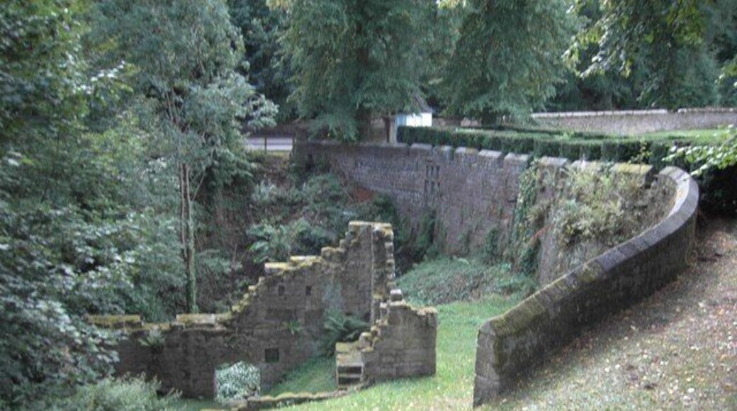 Prudhoe Castle Mill. This is the mill for the castle. When operational the mill brought in important revenue to the estate as all the local farmers used the mill. The mill pond is to the right behind the bridge.