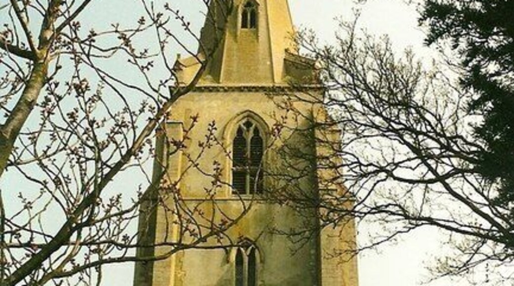 West tower and spire of St Mary's parish church, Over, Cambridgeshire