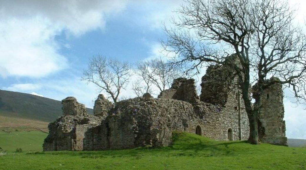 Pendragon Castle, Mallerstang, Cumbria. There is a legend that Uther Pendragon, father of King Arthur, died here. The castle was built around 1173 and destroyed by fire in 1541