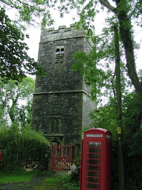 Otterham Church. 13th Century church dedicated to the French saint St Denis although no-one seems to know why. The tower was rebuilt in 1792 and the church had a major restoration in 1890.