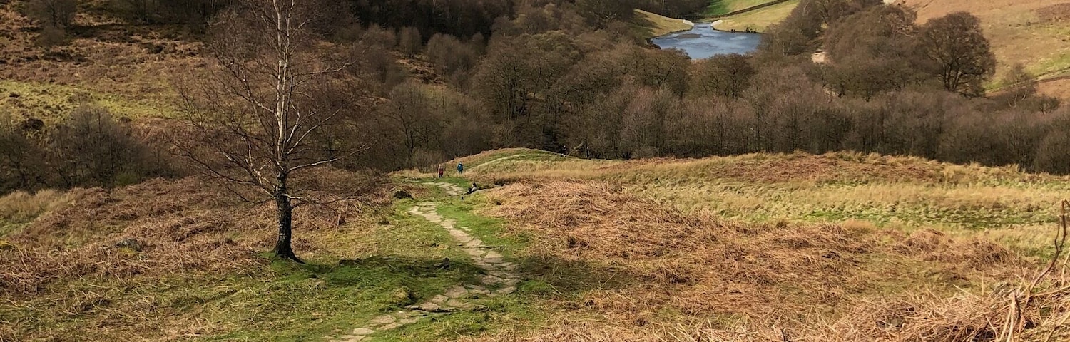 This is the view looking down onto is Osmotherly in North Yorkshire. The pin on the map is accurate. It’s a wonderful decent into the valley through woods and reservoirs