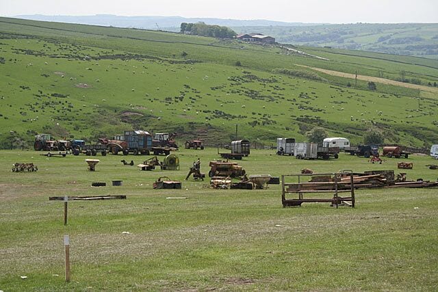 After the sale - Westbrook Head Farm implements, machines and sundries were still scattered over the field following an auction on the previous day.
