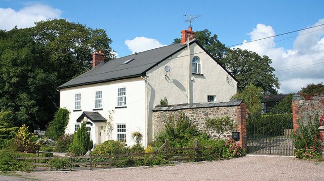 Oakford: Red Deer House. Previously Red Deer Farm, it stands by the old Bampton South Molton turnpike, now the B3227, and offers bed and breakfast. Looking north-north-west