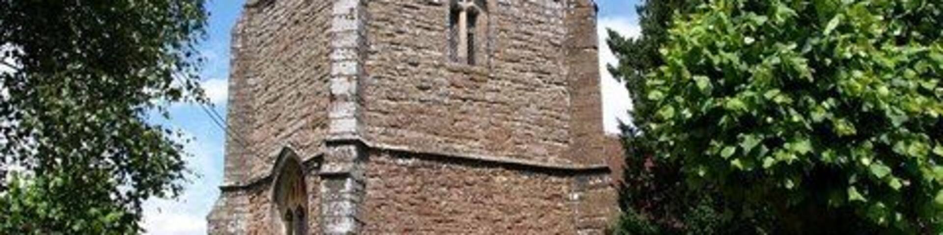 West tower of Holy Cross parish church, Hillfarrance, Somerset, seen from the southwest