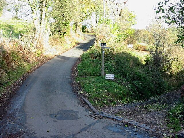 Country Lane. The Threapwood to Oakamoor road showing the western entrance to Dimmingsdale