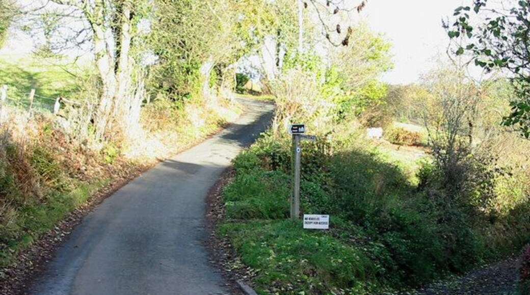 Country Lane. The Threapwood to Oakamoor road showing the western entrance to Dimmingsdale
