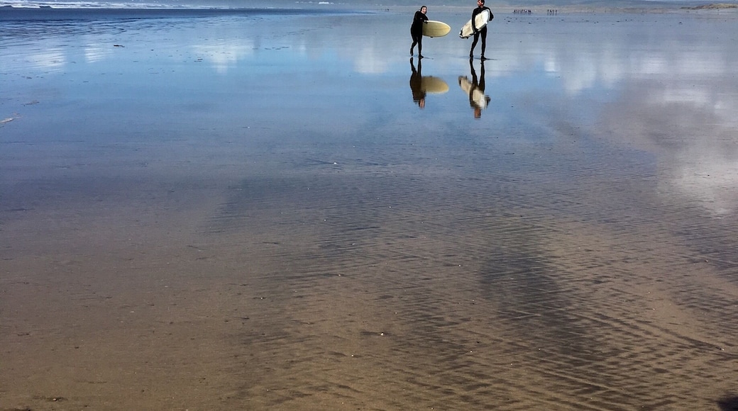 Beautiful reflections in the sand. Northam
burrows is a huge sandy beach perfect for learning to surf