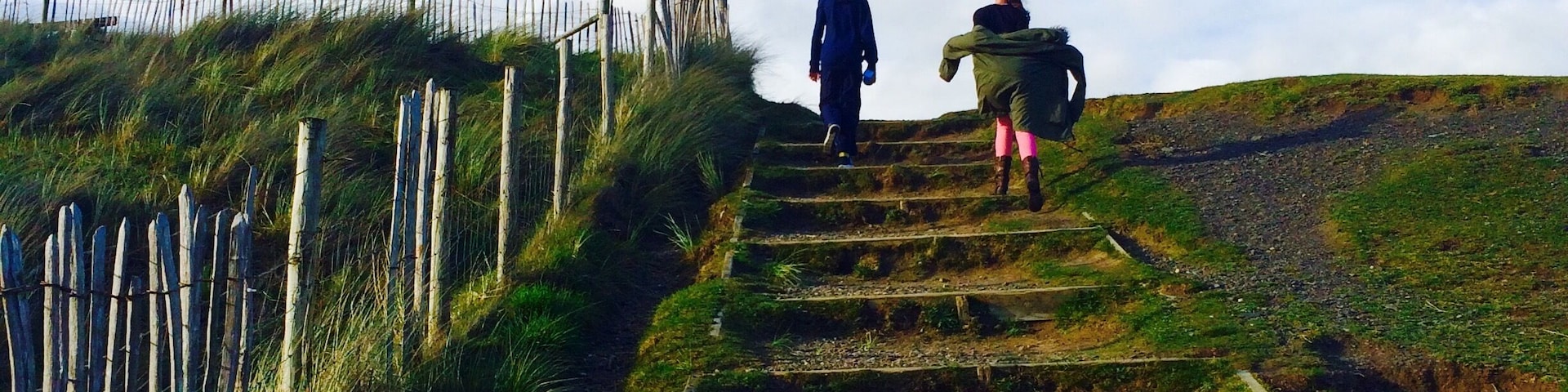 Perfect evening stroll to the beach. Head to the little museum on Northam Burrows and the steps are to the left.