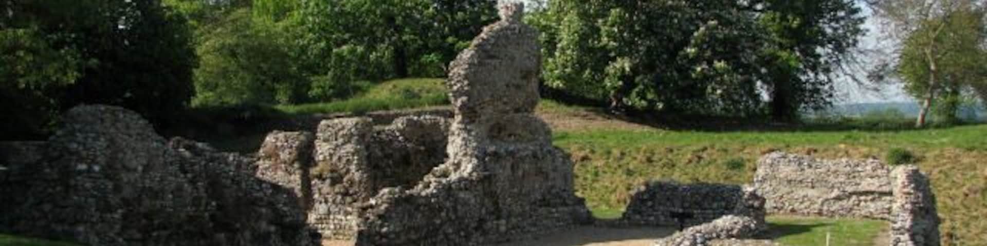 Ruins of 11th-century bishop's chapel and 14th-century fortified manor house at North Elmham, Norfolk, England