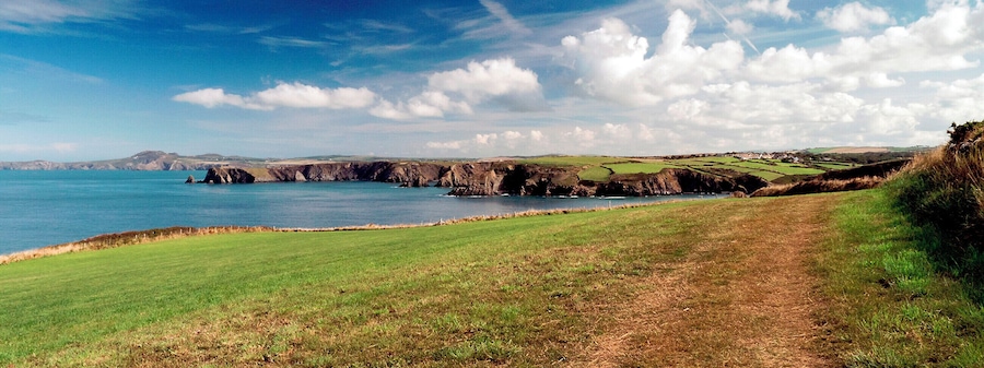 The beautiful Pembrokeshire coast stretching west from Newgale, fabulous walking country.