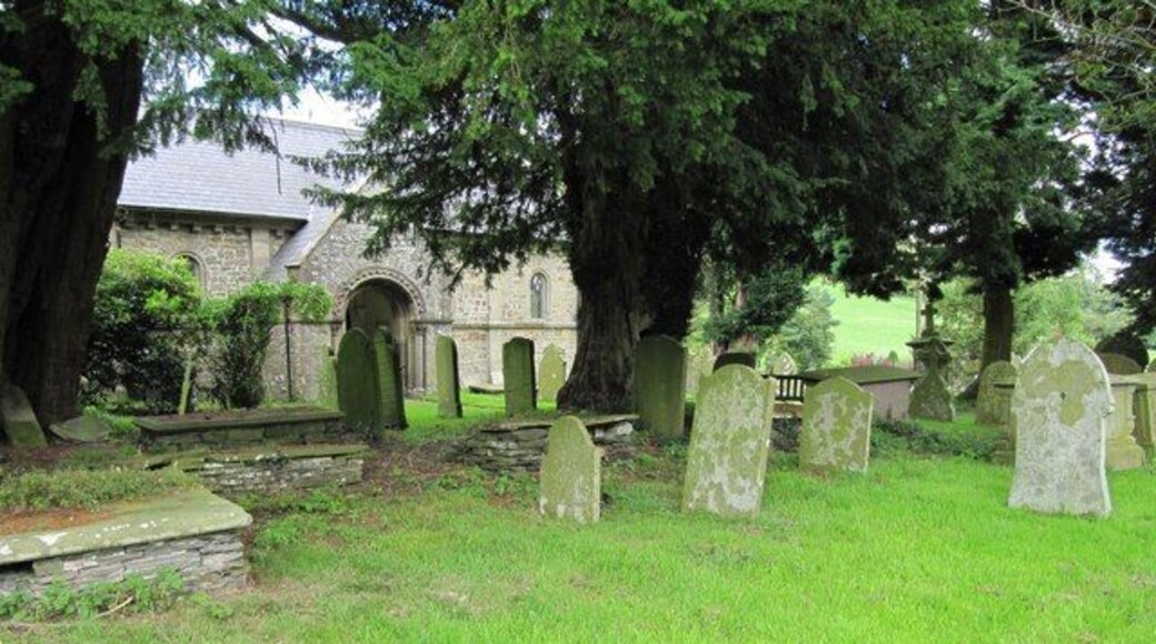 Looking through the trees View of St Michaels church through the yew trees that surround it.