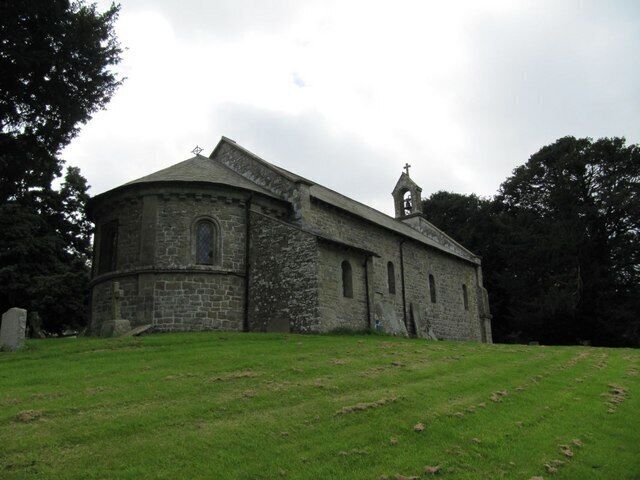 Looking up at the back View of the back of St Michaels Llanfihangel-nant-Melan.