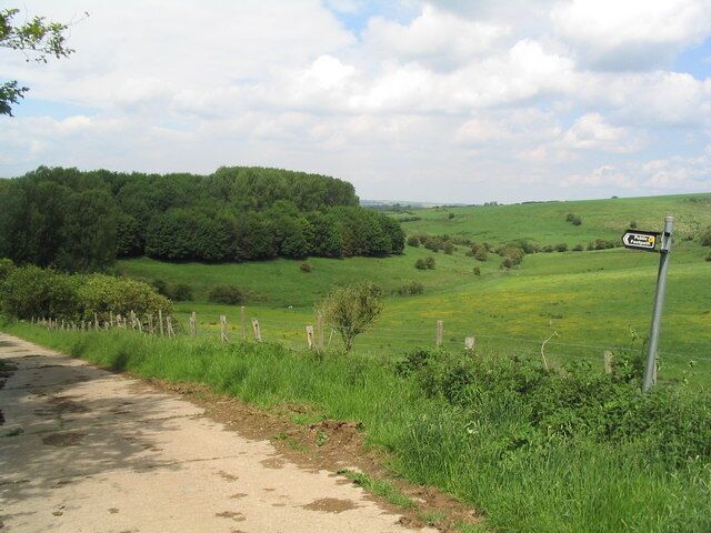The valley of Nettleton Beck, Lincolnshire Wolds. After overcast and drizzly days at the start of our walk from the northern end of the Viking Way, I am now beginning to fully enjoy the beauty of the Wolds.