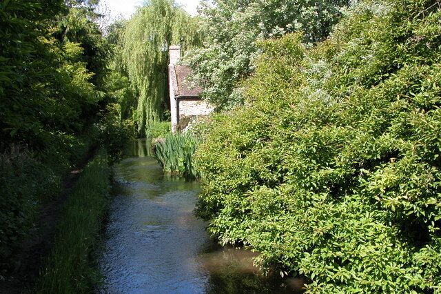 River Windrush, Naunton. As the river Windrush flows through Naunton the village's main street is actually lower than the bed of the river.