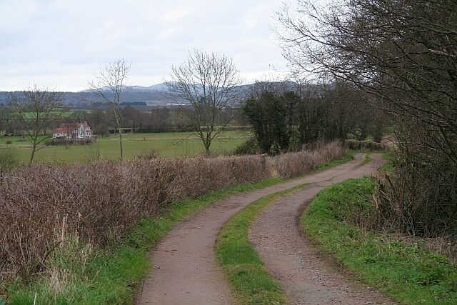 Lane to Ryemeadows Once an important routeway. Looking towards Old Normandys