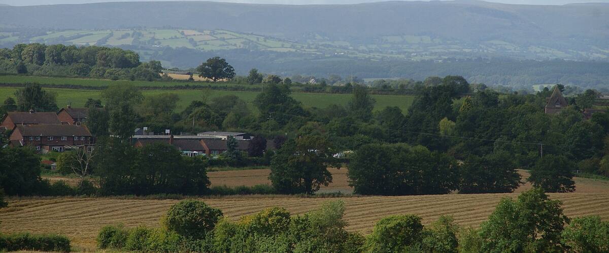 The view southwards from our holiday picnic field near Much dewchurch.