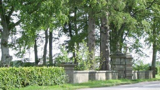 Gated entrance to House of Monymusk From Kemnay to Tillyfourie road.