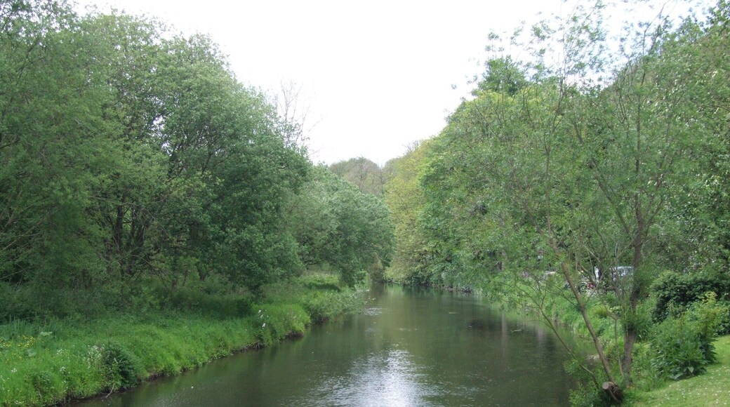 Litton Mill is a small hamlet built round a former cotton mill, in Millers Dale, on the River Wye near Bakewell in the Derbyshire Peak District in the United Kingdom. Camera location 53° 15′ 13.32″ N, 1° 45′ 46.08″ W View this and other nearby images on: OpenStreetMap - Google Earth 53.253700; -1.762800