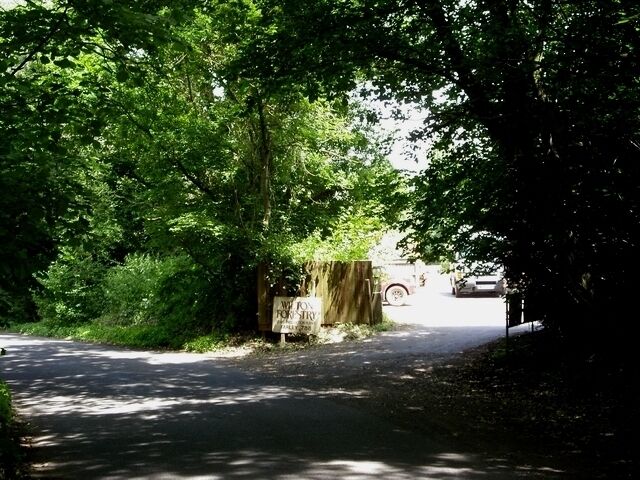 Entrance to Wilton Forestry. Situated off Livery Road in Bentley Wood, Wilton Forestry produces stakes.