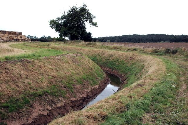 Land drain near Matteresy Priory Drainage is so important on this low lying agricultural land.