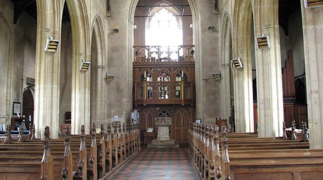 St Mary's church - view west Towards the bellringers gallery. St Mary's tower and nave > https://www.geograph.org.uk/photo/853277 - https://www.geograph.org.uk/photo/853309 date from the 15th century but the chancel - with its monument to Jonathan Dawson, a 19th century rector, in form of an Easter Sepulchre > https://www.geograph.org.uk/photo/853321. The artist is T. Earp, who also sculpted the decoration around the chancel arch > https://www.geograph.org.uk/photo/853314 - https://www.geograph.org.uk/photo/853318 and the stone pulpit - was built in the 1850s by the little known architect, Philip Boyce. The east window is by Hardman & Co (1860s) > https://www.geograph.org.uk/photo/853329. Both north and south aisle east windows display C15 stained glass > https://www.geograph.org.uk/photo/853339 - https://www.geograph.org.uk/photo/853356 - this beautiful selection, mainly by the Norwich School, is the most noteworthy feature of St Mary's but there is also one of only 40-odd seven sacrament fonts dating from the 15th century, which has retained some of the original colouration > https://www.geograph.org.uk/photo/853380 - https://www.geograph.org.uk/photo/853385. The benches have C15 poppyheads, some with carved figures and faces > https://www.geograph.org.uk/photo/853365 - https://www.geograph.org.uk/photo/853369 and a small heart-shaped brass to Robert Alen (d. 1487) is on the chancel floor > https://www.geograph.org.uk/photo/853360. The church is open every day. For more information see: http://www.norfolkchurches.co.uk/martham/martham.htm In the churchyard, just north of the east wall, the grave of David and Anna Hinderer (18271870), Anglican missionaries who spent 17 years in Ibadan, Nigeria, can be found > https://www.geograph.org.uk/photo/853302. Anna Hinderer's account "Seventeen years in the Yoruba country" is available as a free download (from the University of Toronto) > https://archive.org/details/yorubacountry00hinduoft