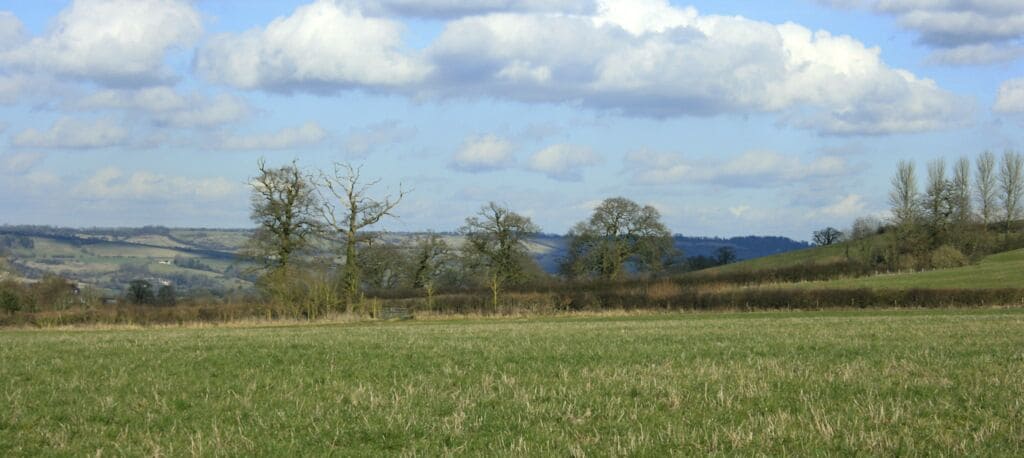 North east from a field near Marksbury. The camera points almost directly to Stanton Prior but it is hidden behind the hill. Not hidden is Lansdown which lies in the background, also Kelston Round Hill to the left. This image could be stitched together with 1749238 to make a grand panorama but I prefer them as they are.