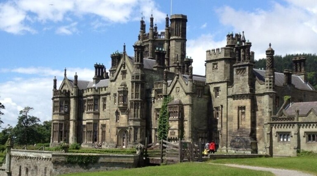 Margam Castle is a large mansion house built in Margam, Port Talbot, Wales, for the Talbot family. Today it is a country park run by Neath Port Talbot Council and has many family attractions (petting farm, miniature railway and many trails to walk. There are even the remains of an 11th century abbey on the site to explore. The "castle" is actually a comfortable Victorian era country house, one of many "mock" castles built in the 19th century during the Gothic Revival. It was commissioned by Christopher Rice Mansel Talbot (1803–1890) and was constructed over a ten-year period from 1830 to 1840.