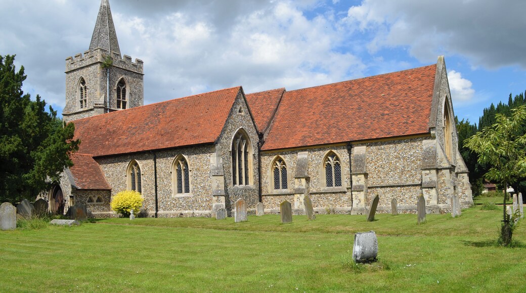 The church dates from the 12th century, but was largely demolished in 1863 and rebuilt in 1864. It originally consisted of the nave and chancel, and a south aisle was added followed by a small private Chapel on the north side. The north transept is 15th C. and the roof of the north transept and nave are also 15th century. There is also a fine choir screen from the same period. The north transept was built around 1400, and originally had stained-glass windows with ancient coats of arms including those of the donors the Bataille family. This area was later used by Lords of Battles Manor as their private Chapel. The Chapel contains a Memorial to Sir William Waad of Battles Hall, who was a notable diplomat and officer of state. He was Lieutenant of the Tower of London for eight years where some of his prisoners included Guy Fawkes and Sir Walter Raleigh. The chancel was rebuilt in 1746 by Henry Woodyer. The tower was demolished in 1863 as it was unsafe. The present tower contains six bells.