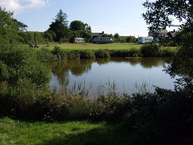 Rosebush campsite and lake The lake, or fishpond, was part of the 'pleasure gardens' with trees and walks, created in the late 1870s in an attempt to attract tourists to use the newly-constructed railway for sightseeing trips to this out-of-the-way corner of Wales. The spot makes an attractive location for a camping area now.