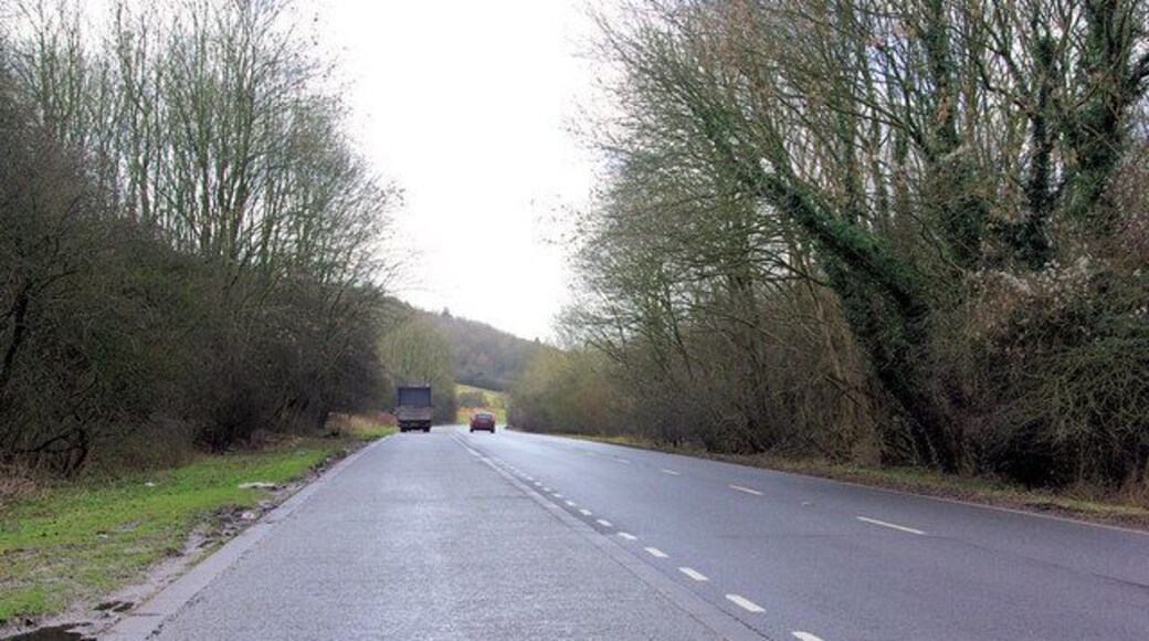 A29 , Fairmile Bottom There is liberal lay-by provision along Fairmile Bottom, a good place to start walks into Rewell Wood.