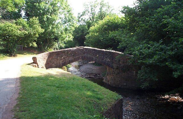 Packhorse bridge across Horner Water at West Luccombe, Somerset