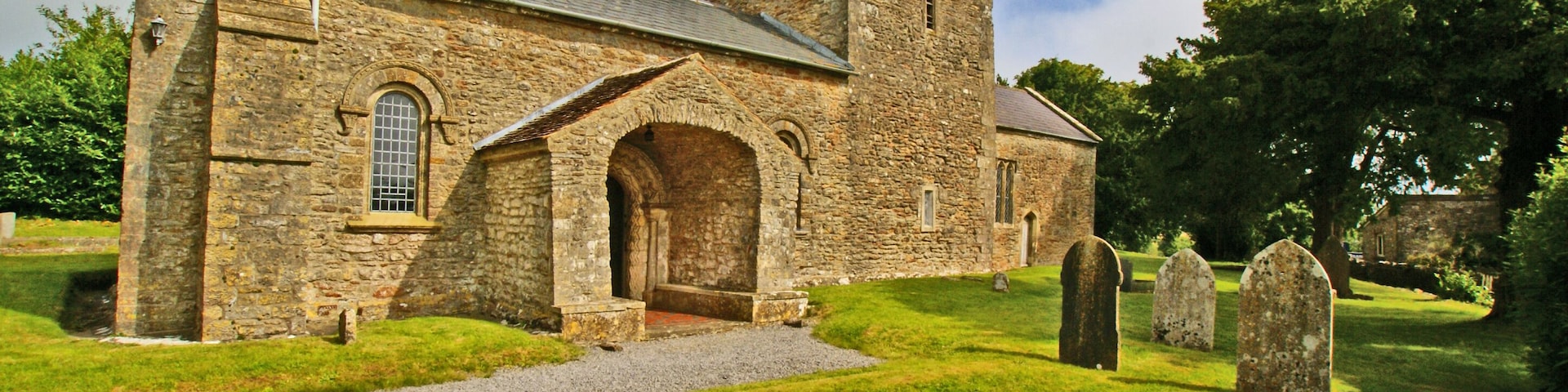 Parish church of the Blesséd Virgin Mary, Christon, Somerset, seen from the south