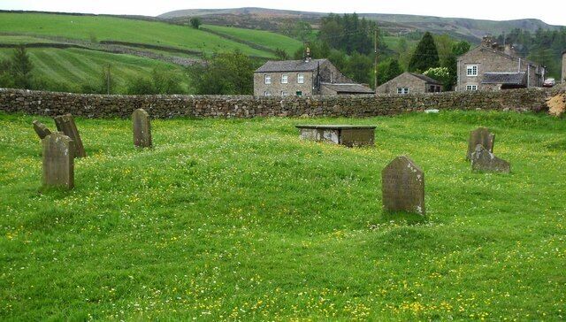 Kirk Park, Arkle Town Graveyard at Arkle Town, which was once the primary churchyard in the valley, but after Langthwaite church was built less than a mile up the road, so the chapel here was taken down so now only the graves remain.