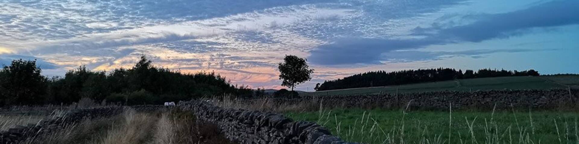 Sunset over Longnor in Buxton, England.
A barmy Summer's evening found us strolling along one of the many footpaths in the area where we stayed over at a great AirBNB cottage.