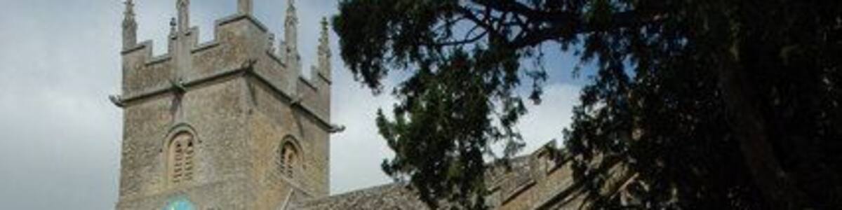 West tower and south porch of St James parish church, Longborough, Gloucestershire, seen from the southeast