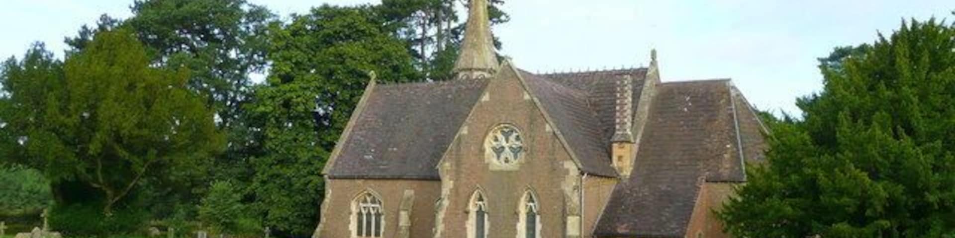 Christ Church, Llanwarne, from the south-east. The 19th century replacement for St. John's - 129149.