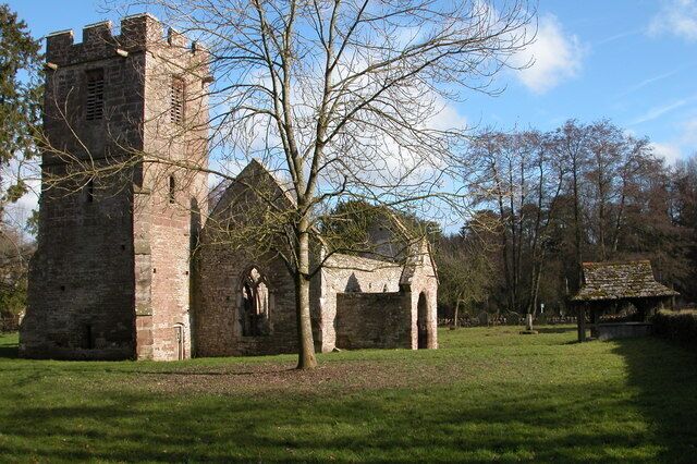 Ruined church at Llanwarne. Abandoned due to constant flooding in 1864. For more information see http://www.smr.herefordshire.gov.uk/saxon_viking/saxon_churches.htm