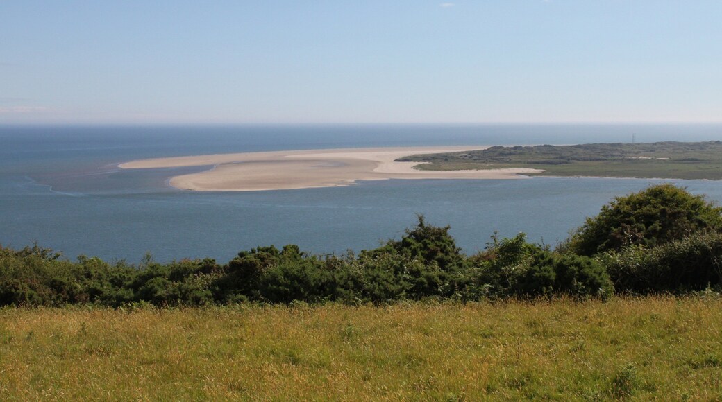 Laugharne Sands View of Laugharne sands from footpath on Wharley Point, overlooking estuary of River Taff.