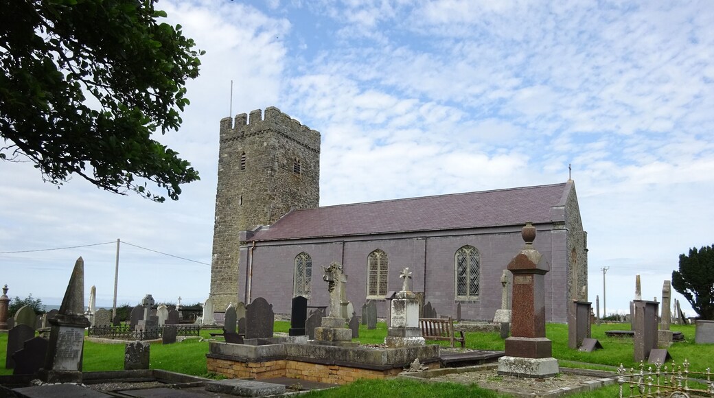 Parish church of St Ffraid (Bridget), Llansantffraed, Ceredigion, Wales, seen from south-southeast