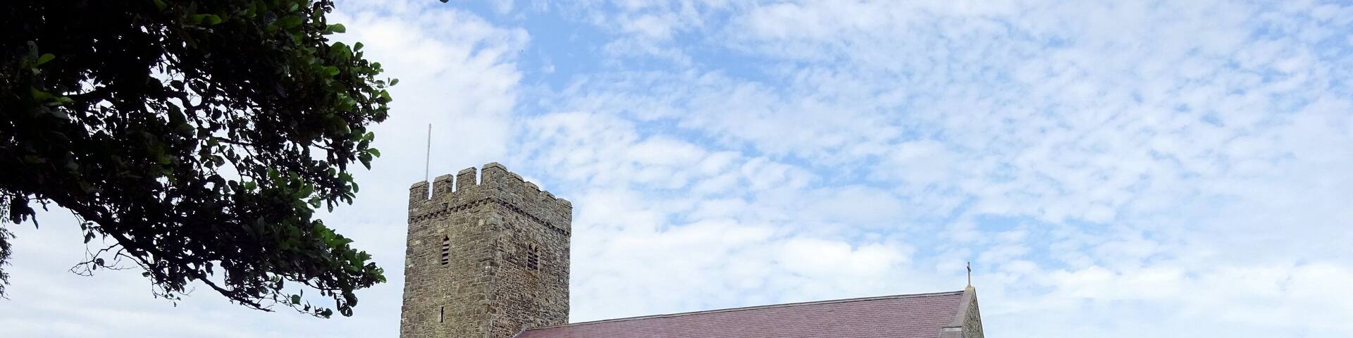 Parish church of St Ffraid (Bridget), Llansantffraed, Ceredigion, Wales, seen from south-southeast