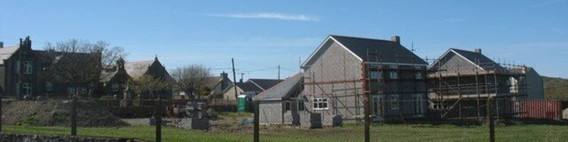 Houses under construction opposite Ysgol Cylch y Garn, Llanrhuddlad