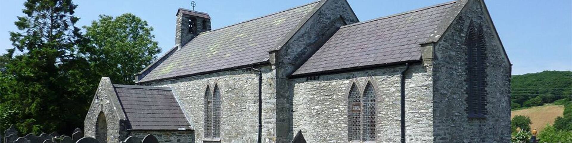 Church of All Saints at Cellan, Ceredigion. The church of All Saints, erected in 1668, is a building of stone, in the Gothic style.......restored in 1865, and affords 90 sittings. (from Genuki)