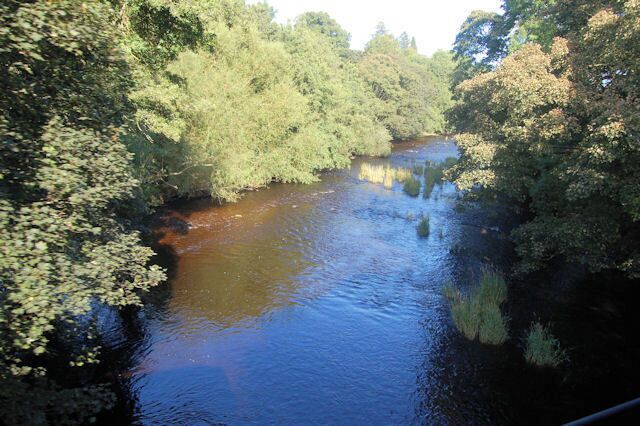 Afon Banwy in September Viewed from the railway bridge