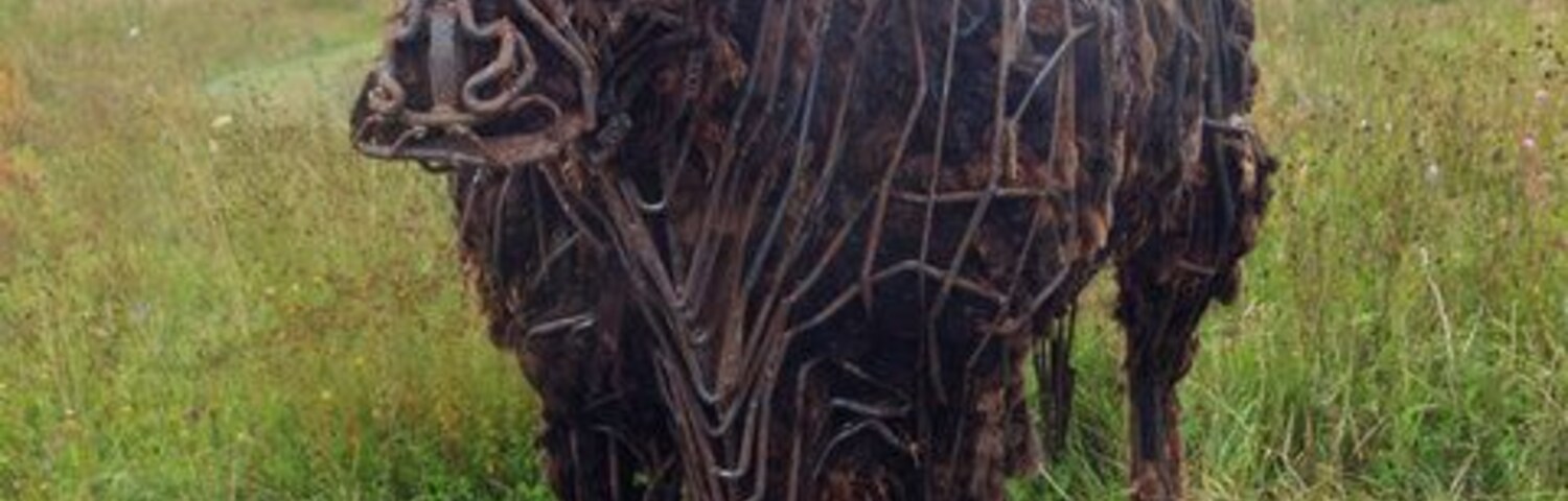 Cow Sculpture at Botanical Garden, Wales