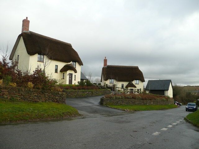 New thatched cottages Modern buildings in the village of Littleham.