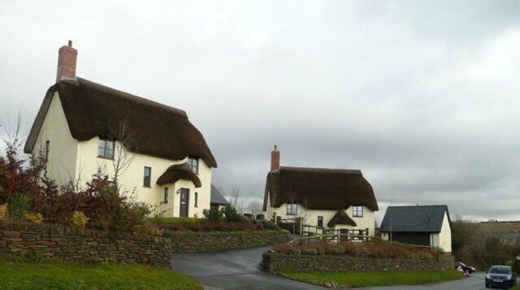 New thatched cottages Modern buildings in the village of Littleham.