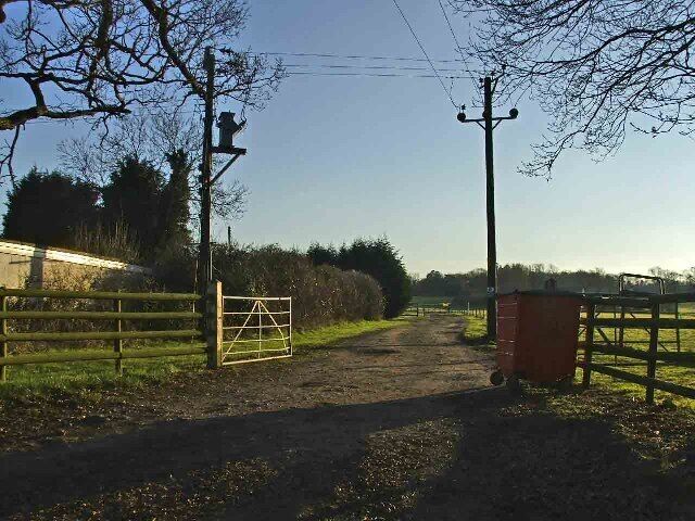 Track leading to Bucks Farm, Bucks Alley. Track leading to Bucks Farm from Bucks Alley near Epping Green, Hertfordshire
